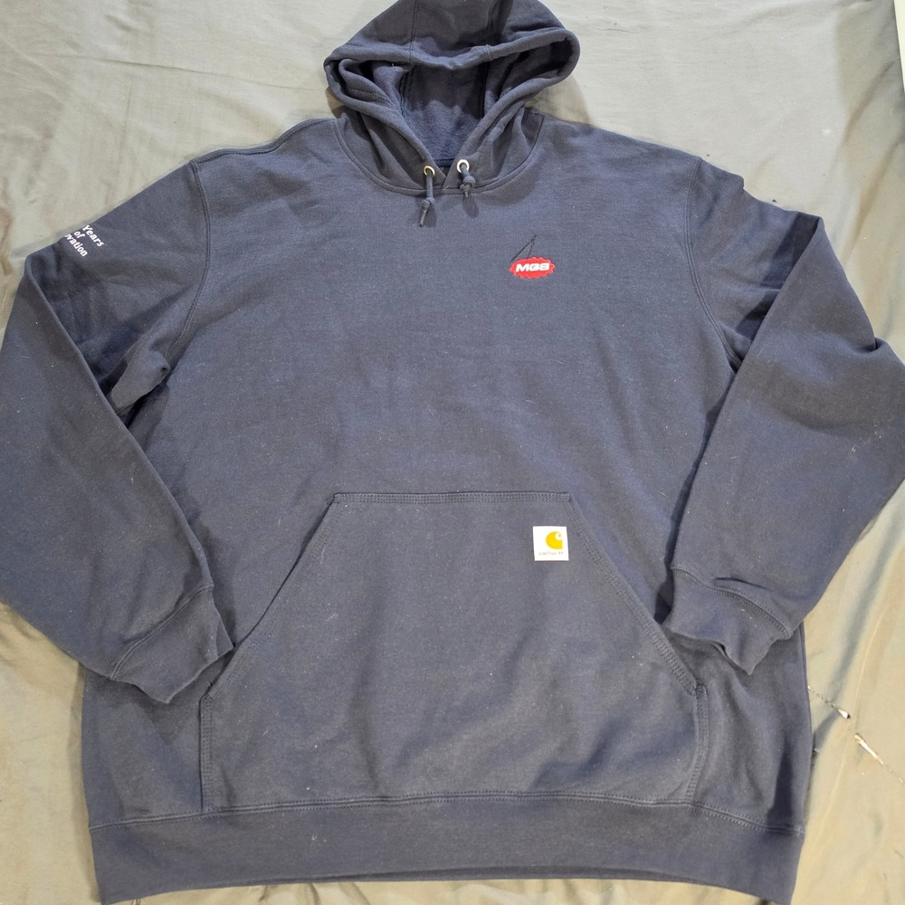 Carhartt Mens Loose Fit Midweight Hoodie Navy Blue XL TS0121-M MGS Logo